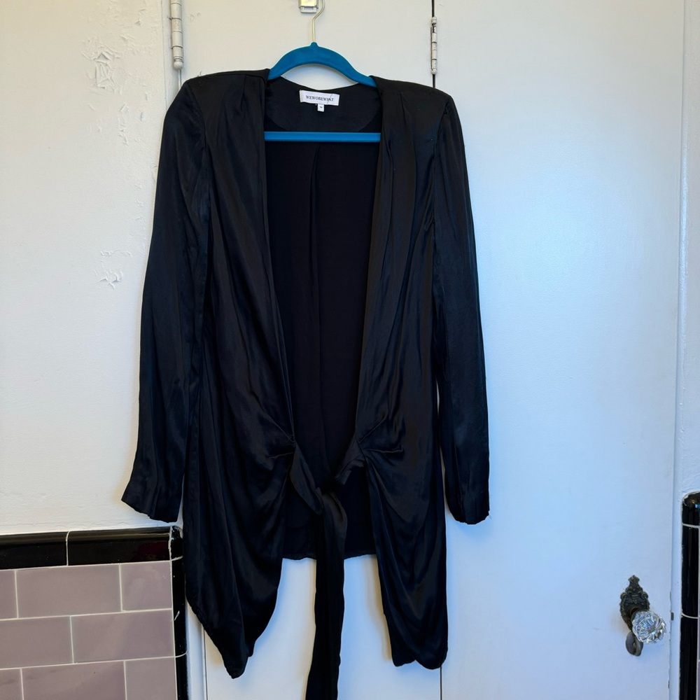 WeWoreWhat Black Draped Cardigan